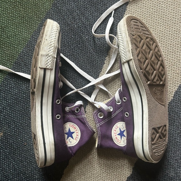 Purple High-Top Converse Sneakers - Picture 5 of 6